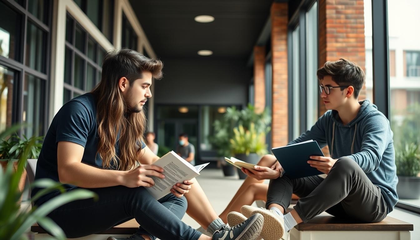 Student preparing for exams with study materials